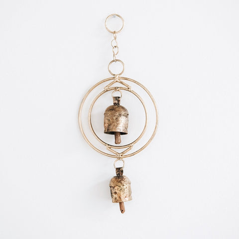 Bronze And Copper Made Small Bells Locked Together On The Chain Stock Photo  - Download Image Now - iStock