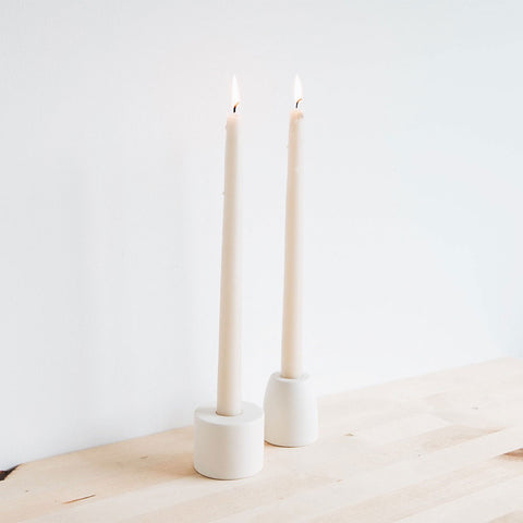 Hand-turned Wood Candlestick Holder Set –