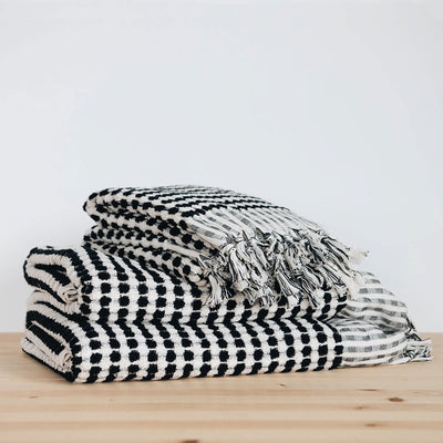 Turkish Kitchen Towels - Black & Cream — Audra Interiors