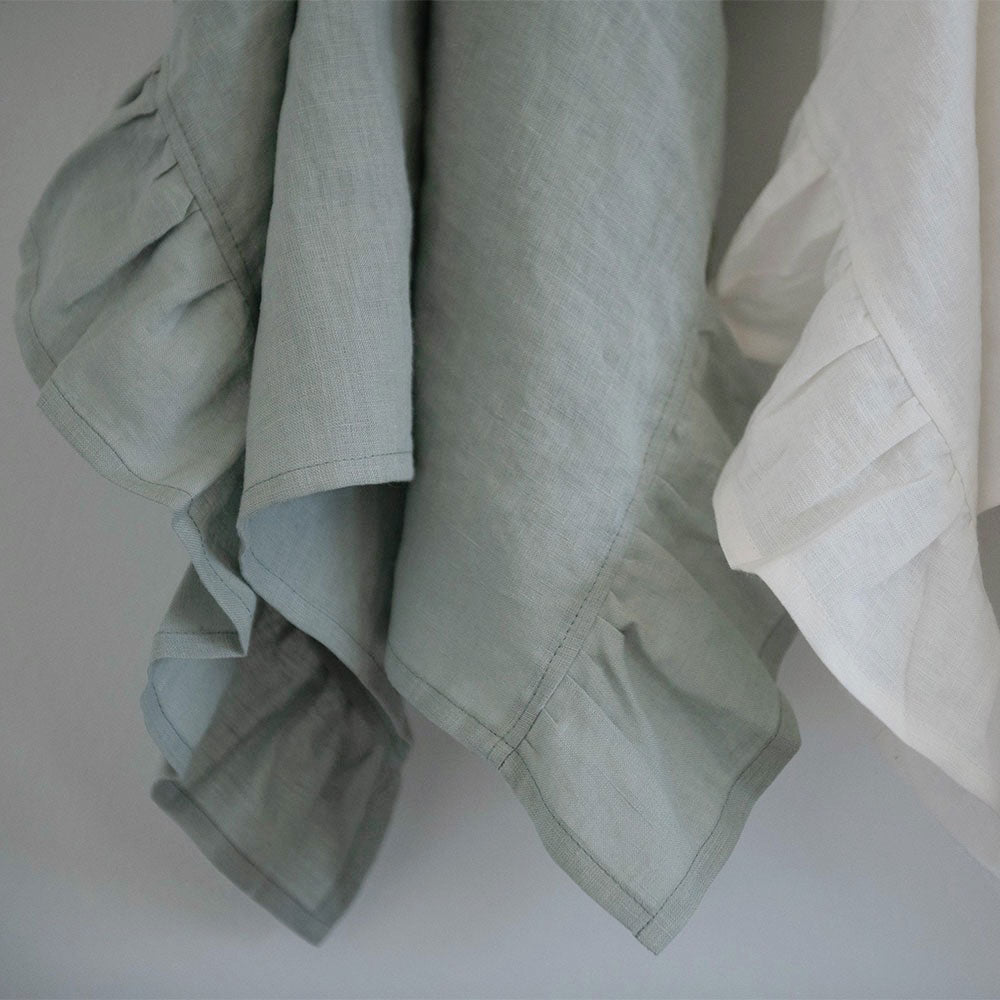 Ruffle Linen Tea Towel
