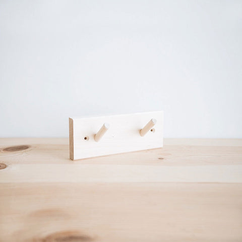 Swedish Birch Peg Rack with 4 Pegs - 15 - The Foundry Home Goods