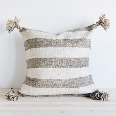 Wool Throw Pillow Cover - Grey Accent