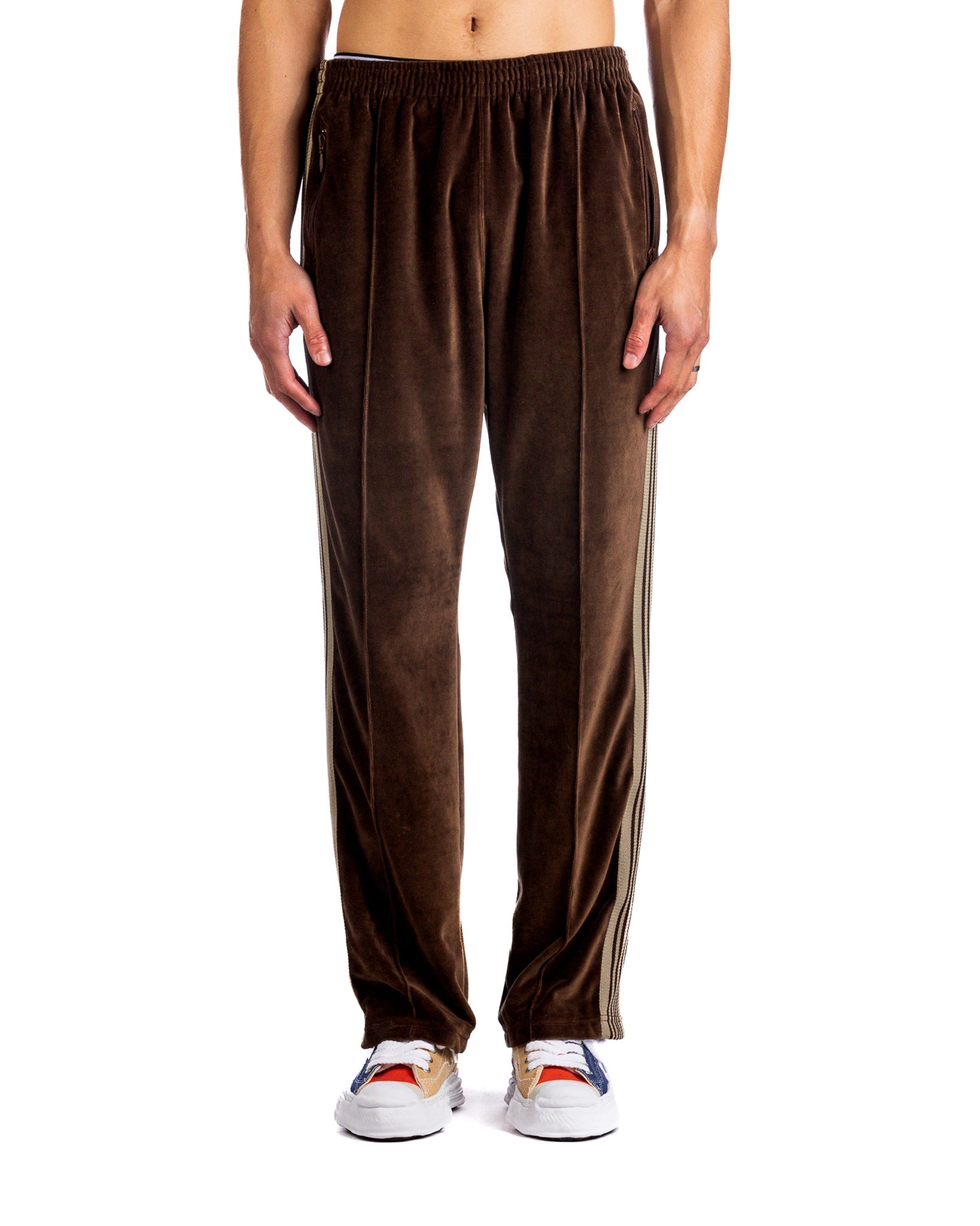 Needles embroidered-logo Velvet Track Pants - Farfetch