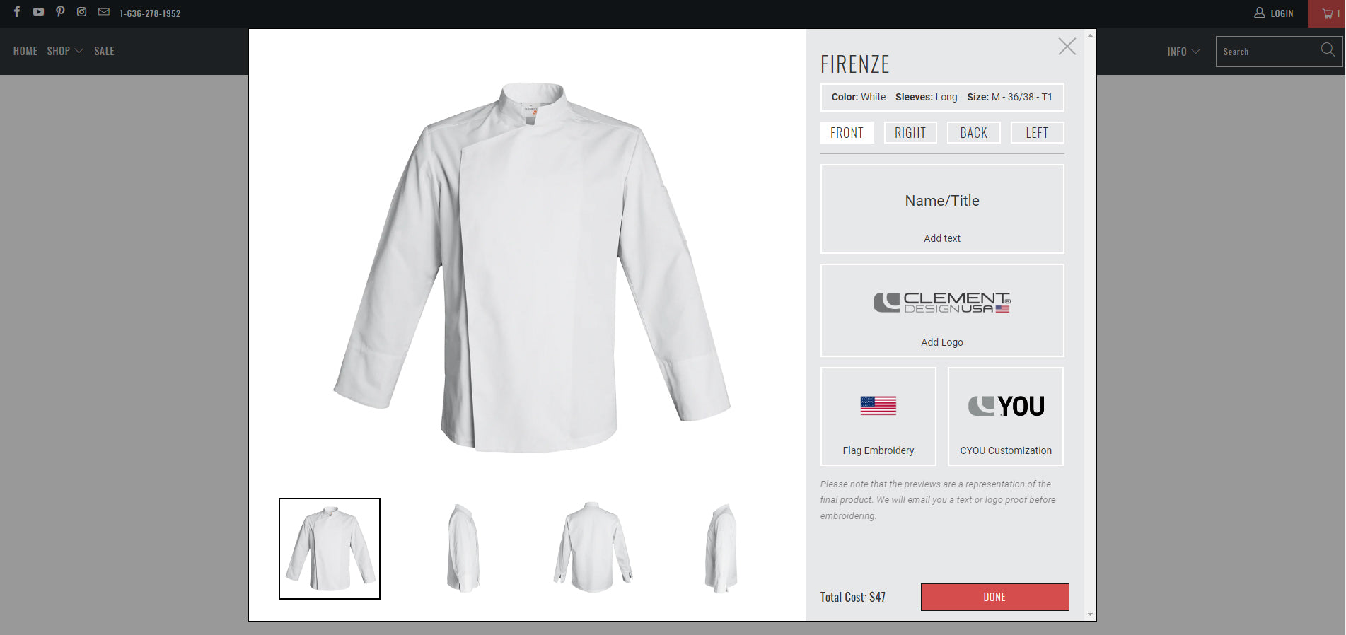 easy chef coat customization