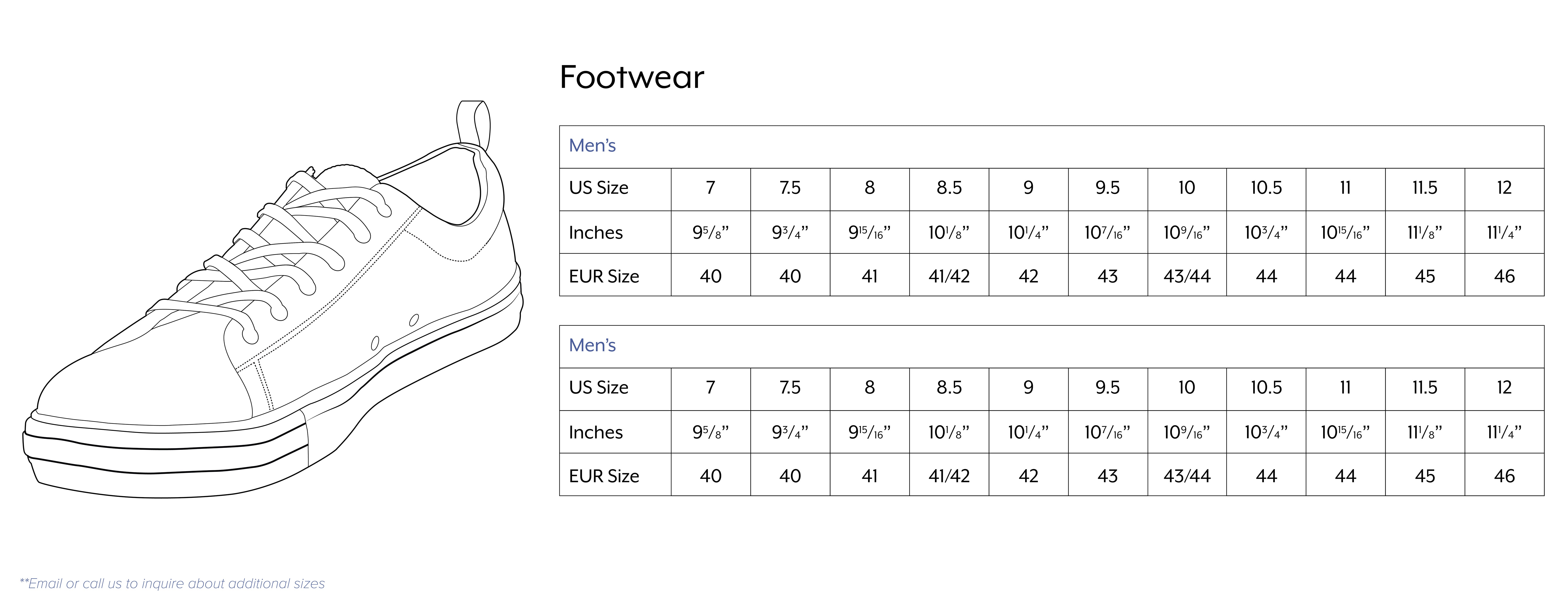 Shoe Size Chart D