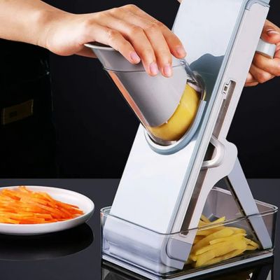 coupe legumes sûr protège-mains frites récipient intégré