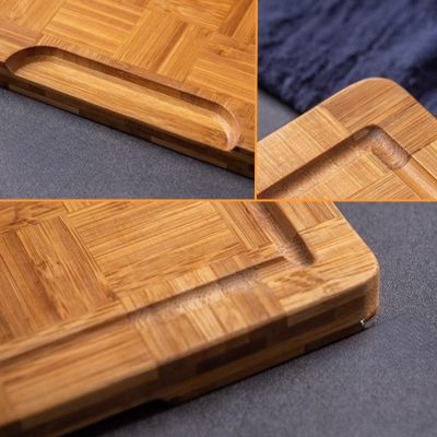 planche à découper bois durable résistante double couche bambou