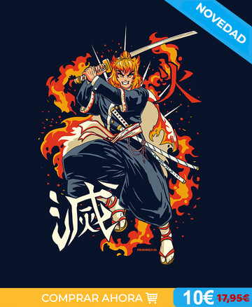 Camiseta flames samurai