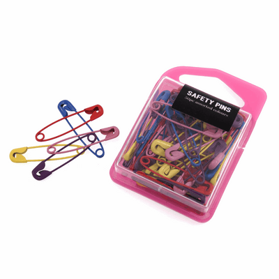 Perfect colourful safety pins that has a home in every sewing kit, ideal for sewing, other crafts and general household use.