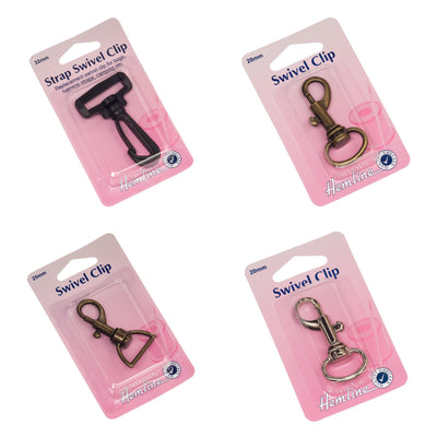 38mm Bag Strap Swivel Snap Hook Clip Fasteners - Gold (PK2)