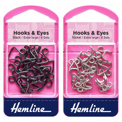 Hemline Hooks & Eyes Fasteners - Assorted Sizes – Hot Pink Haberdashery