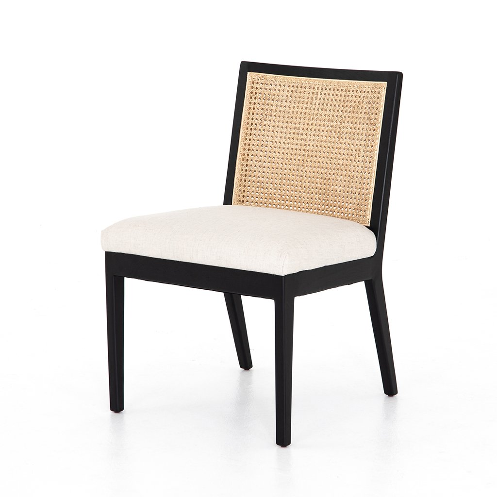 Antonia Cane Dining Chair - Black and White