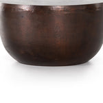Basil Outdoor End Table Antique Rust Rounded Edge Detail