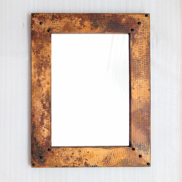 Copper Framed Mirror - Hammered Texture | Hand Crafted | Vanity Size