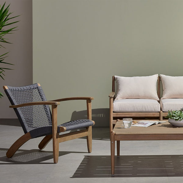 Novato Outdoor Chair - Natural Eucalyptus – Artesanos Design Collection