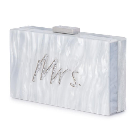 silver hard case clutch