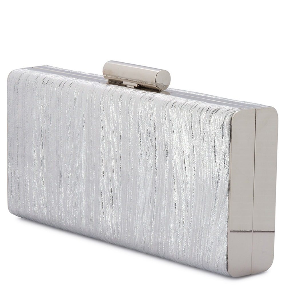 silver box clutch bag