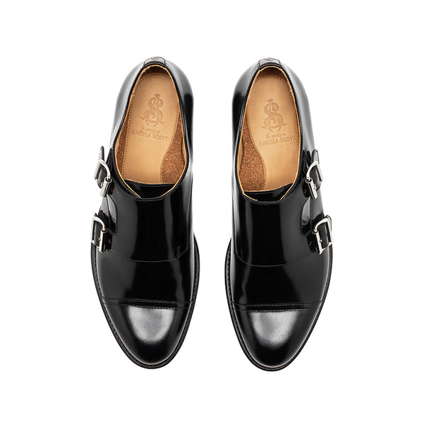 Mr. Colin Black Leather Women's Monkstrap Oxford – The Office of Angela ...