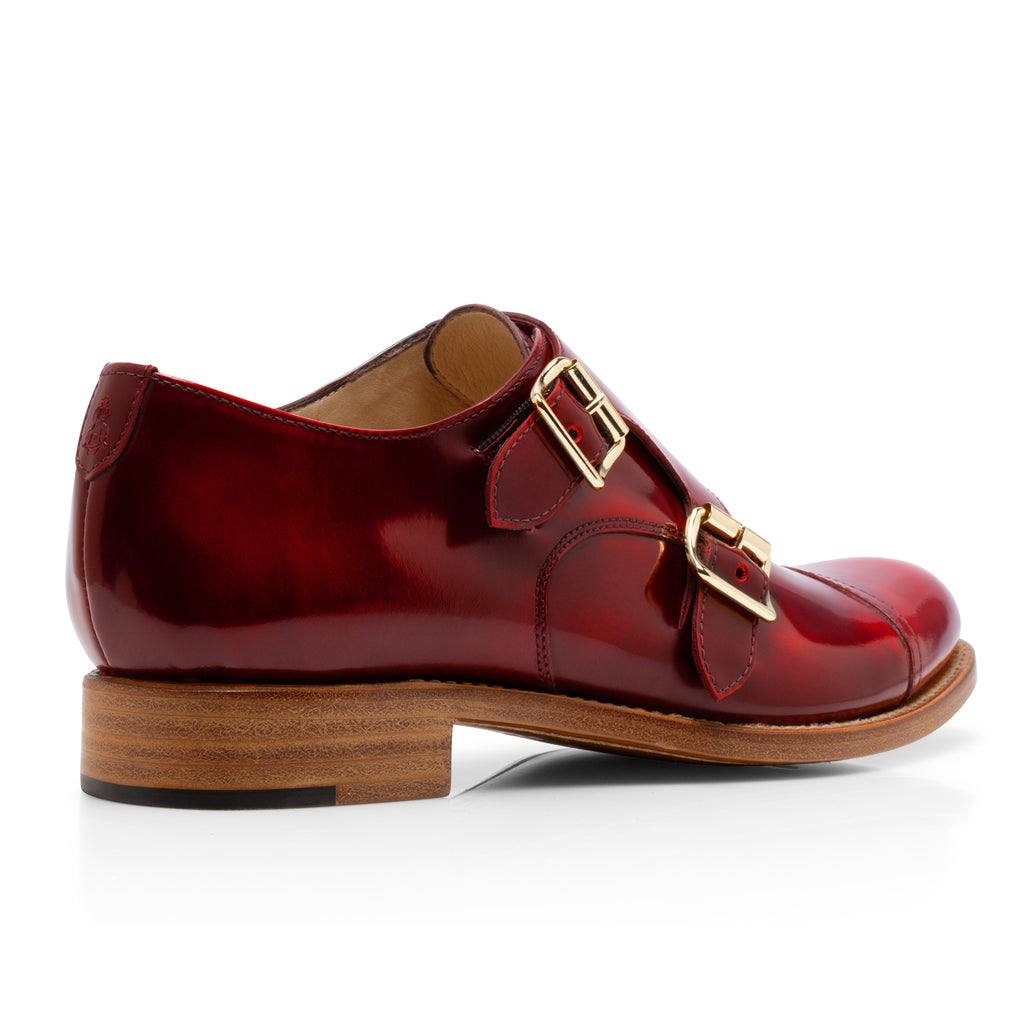 Mr. Colin Red Leather Womens Monkstrap 