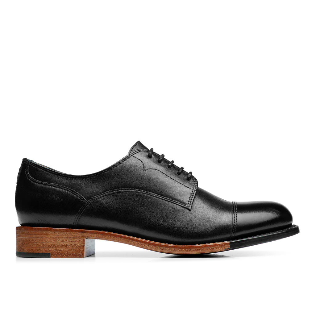 Mr. Franklin Black Leather Women's Toe 