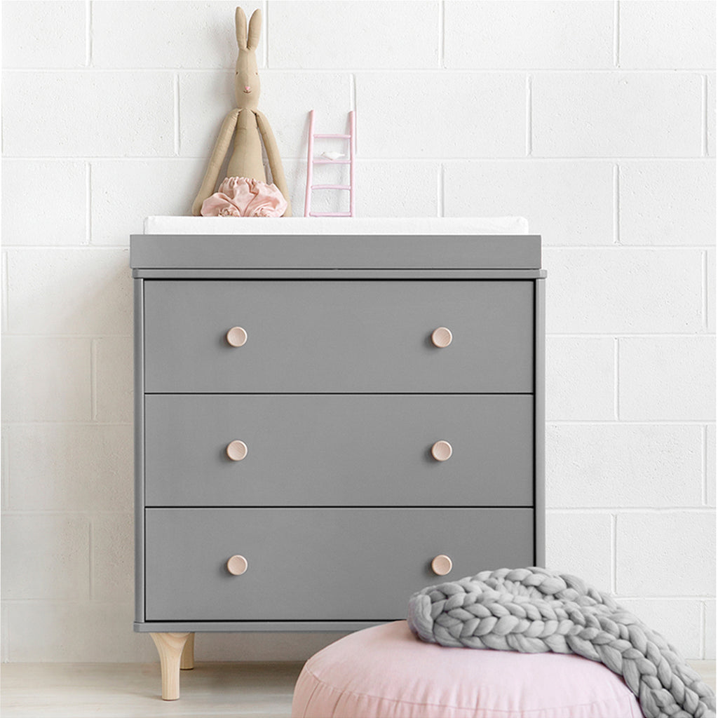 Babyletto Lolly Baby Change Table3 Drawer DresserGrey/Natural