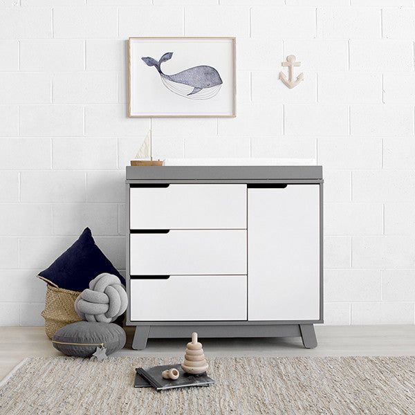 Babyletto Hudson Changer Dresser Grey White Design Kids