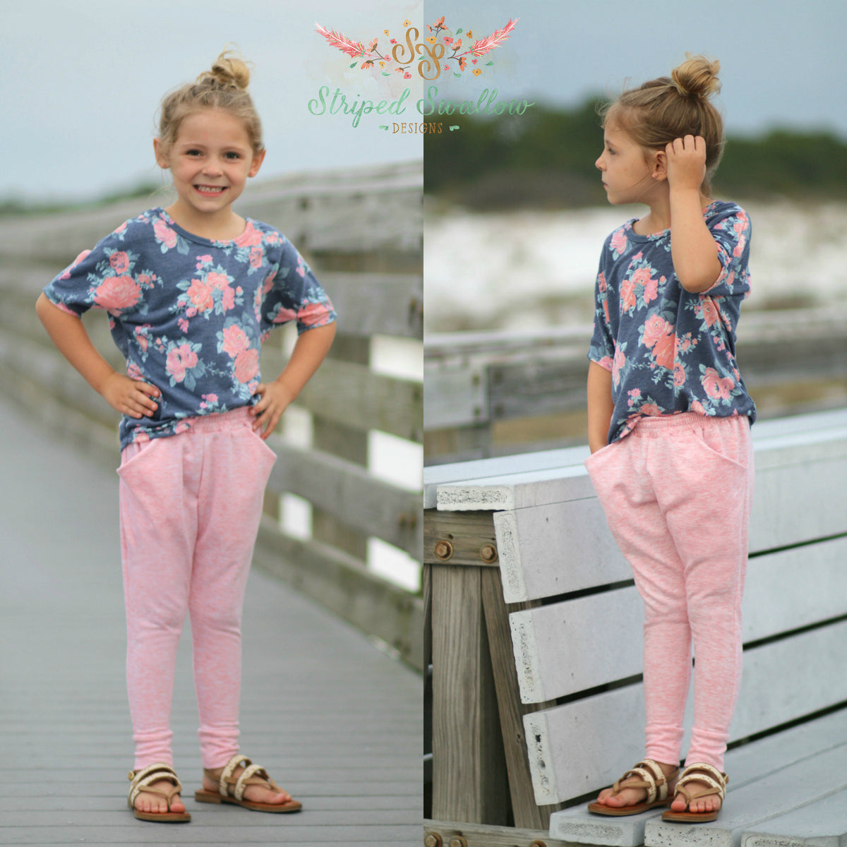 Rhapsody Joggers PDF Pattern Girls 2T-14yrs - Striped Swallow Designs