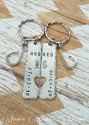 Hooked Bride Groom Keychain Set Of 2 Wedding Gift Bridal