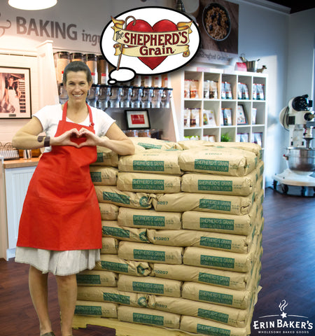 Erin Baker giving love to Shepherd's Grain Flour