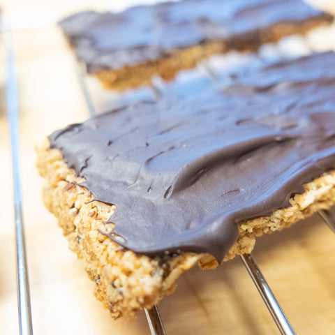 granola bar with chocolate layer