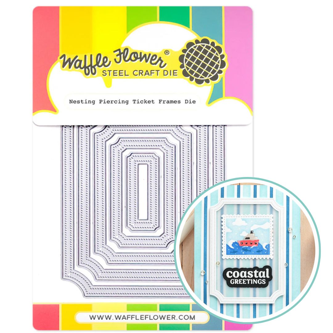 WAFFLE FLOWER: Nesting Piercing Ticket Frames | Die