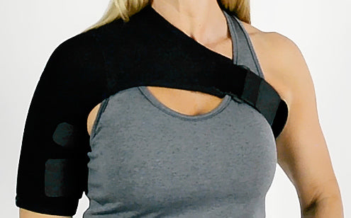 Woman wearing shoulder brace