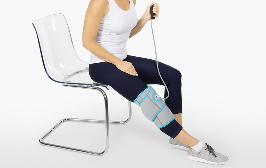 Cold knee brace with compression