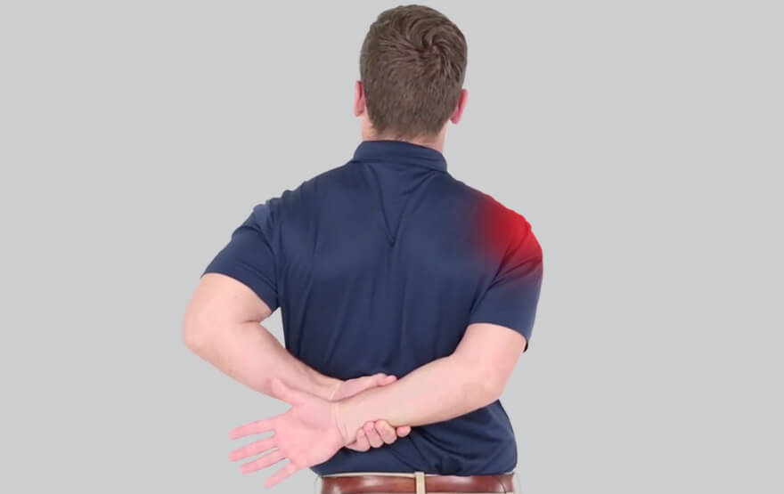 Man shoulder stretch pain