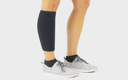 Right leg with calf brace