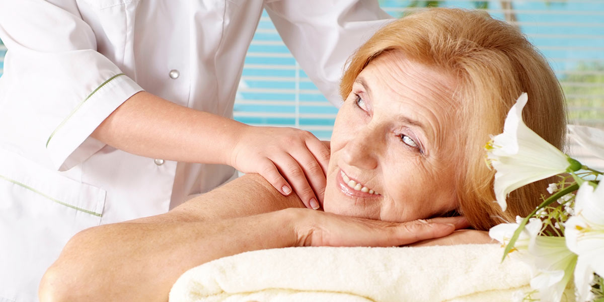 Woman in spa massage