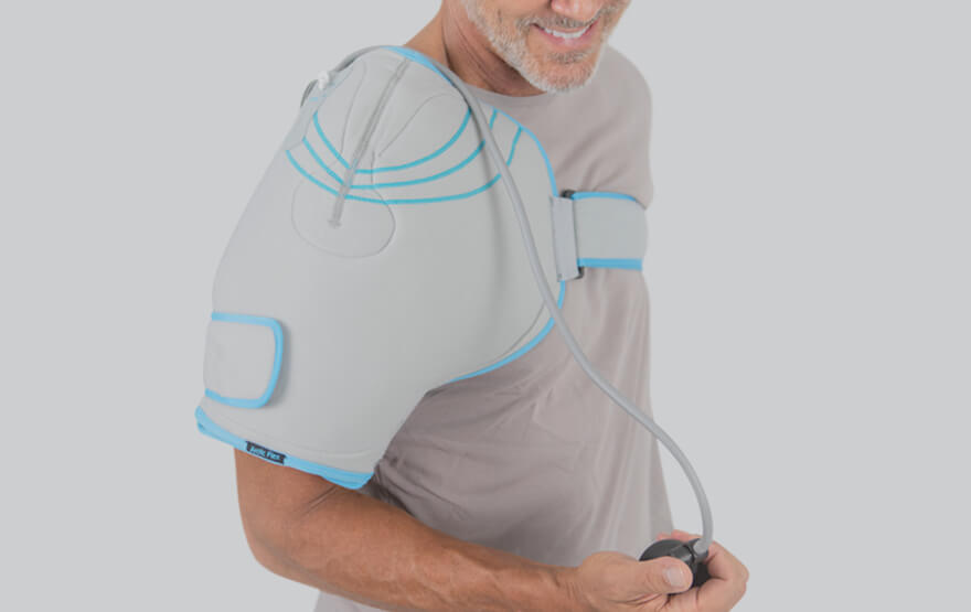 man wearing compression shoulder brace