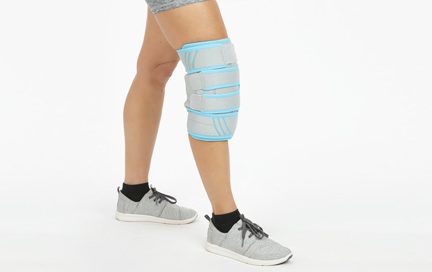 Wearing Knee Ice Wrap