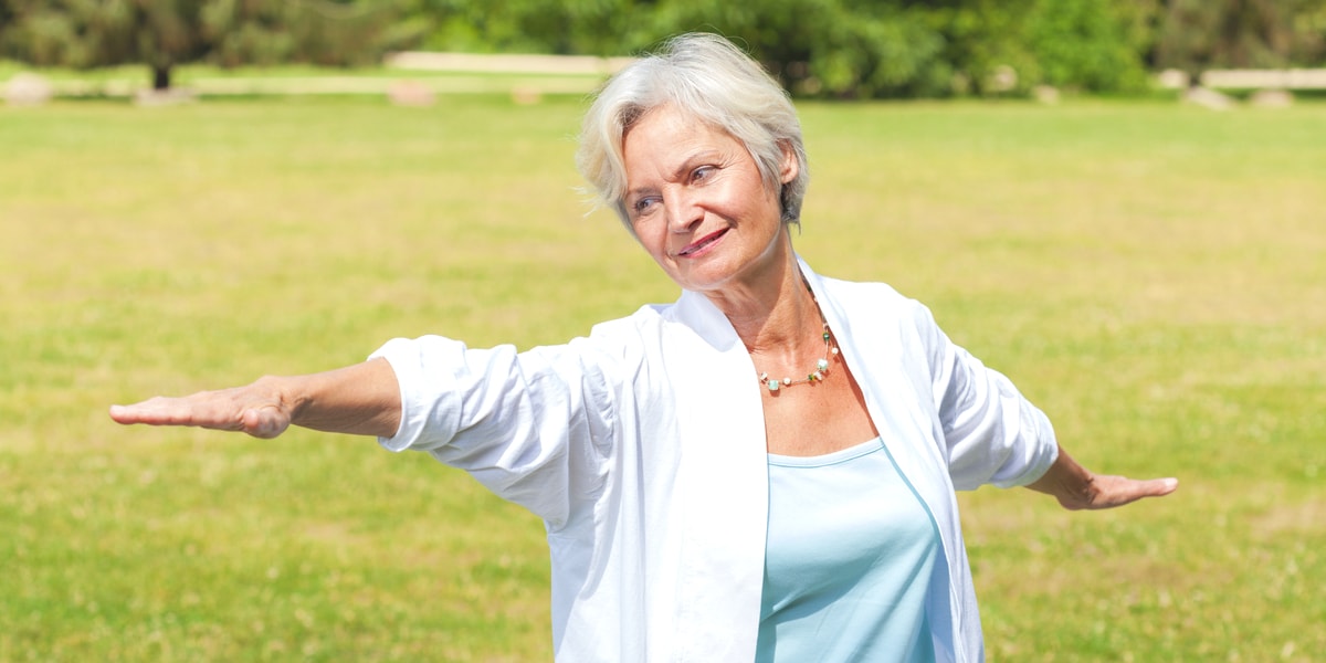 Women practicing tai chi