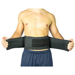 Man wearing lower back brace