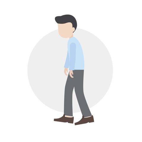 cartoon man with bad posture