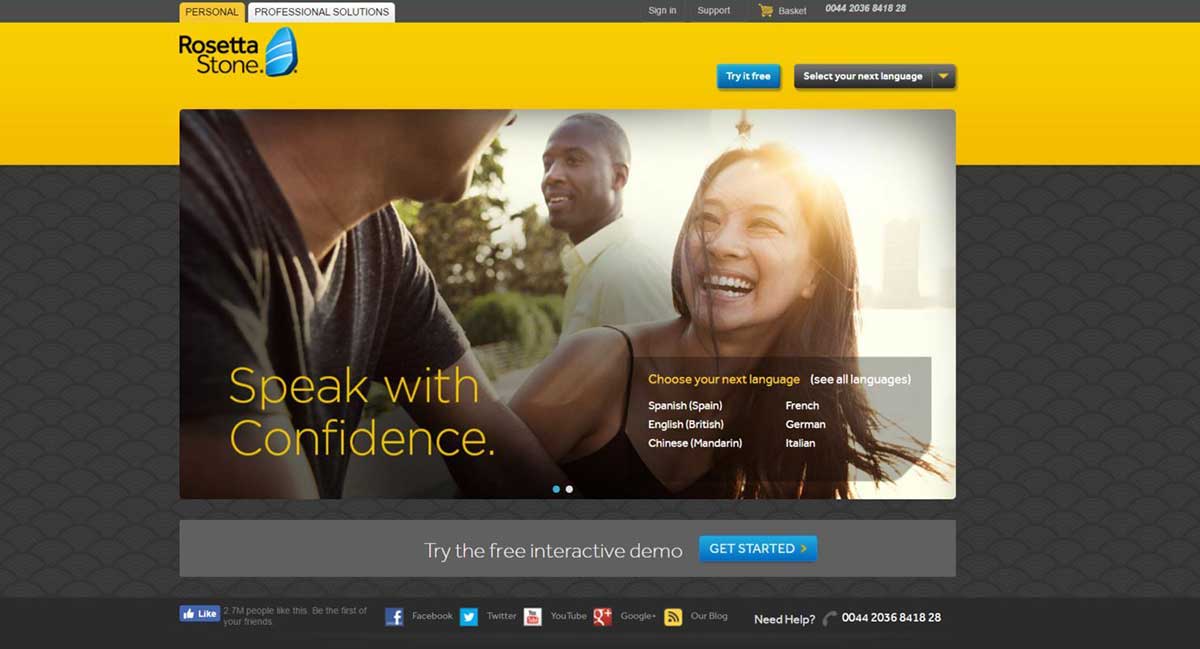 rosetta stone home page