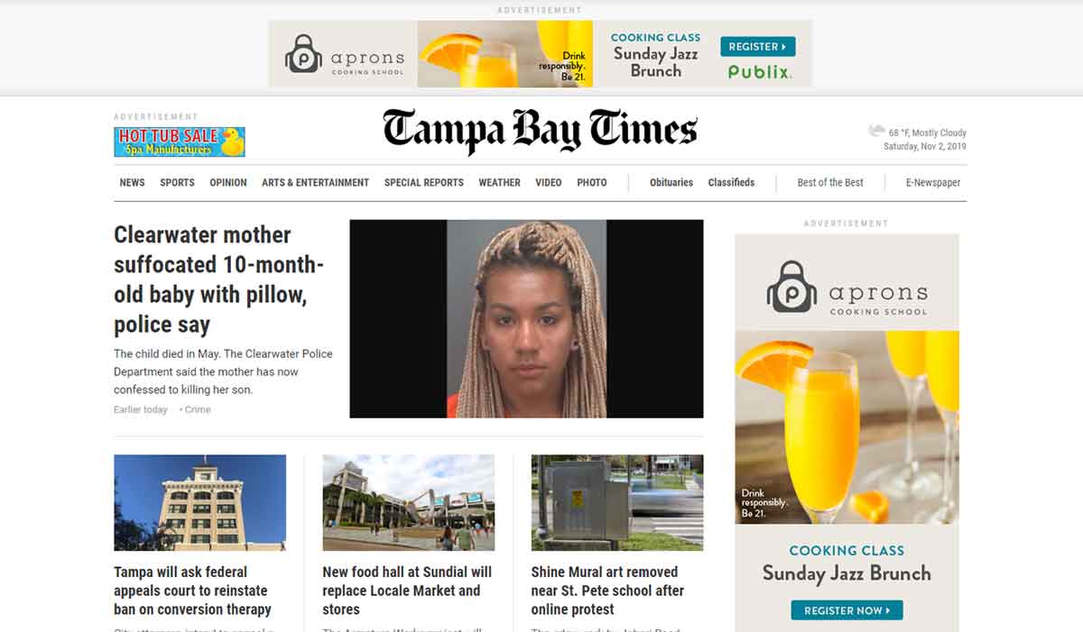 tampa bay times newspaper homepage