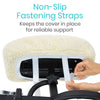 Non-slip fastening straps. Keeps the cover in place for reliable support