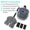 Includes: Ice Therapy Machine, Universal Therapy Pad, Insulated Tubing, Three Adjustable Straps