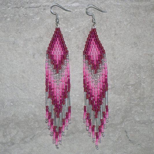 Pink Small Brick Stitch Earring Making Kit for Beginners at