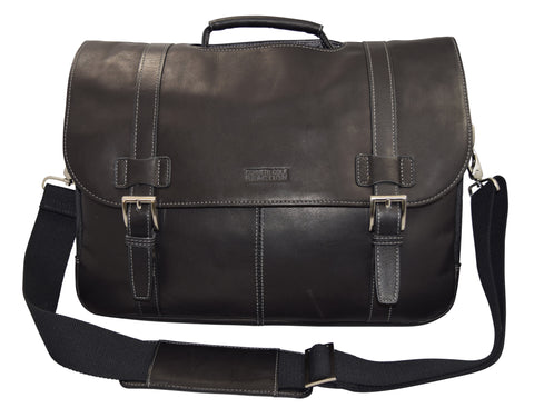 kenneth cole flapover leather messenger