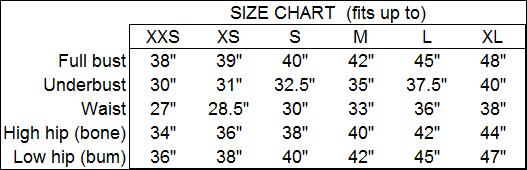 Regular Size Chart