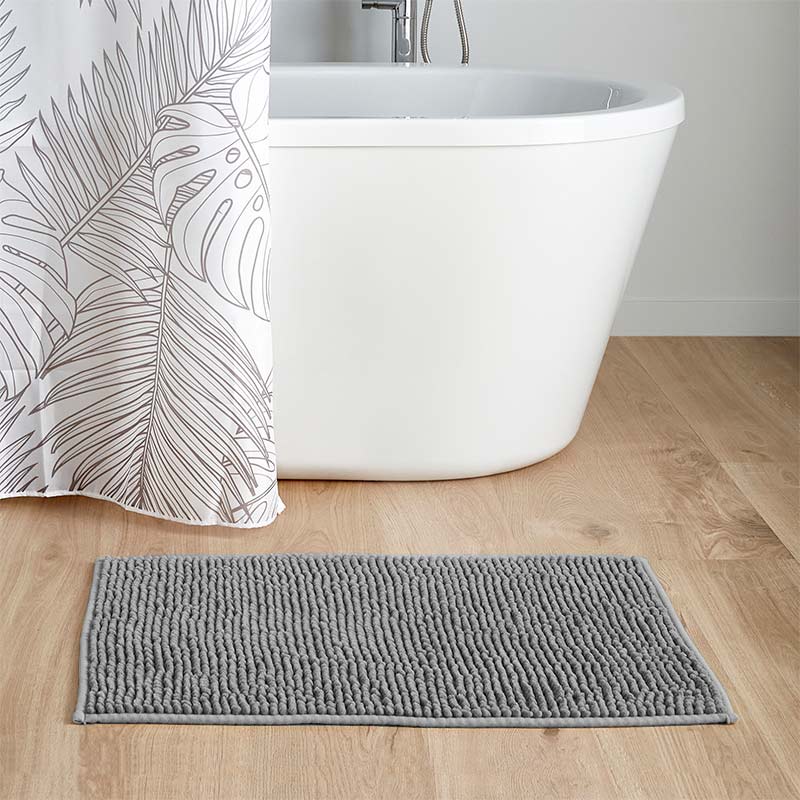 Tapis de bain gris élégant et contemporain