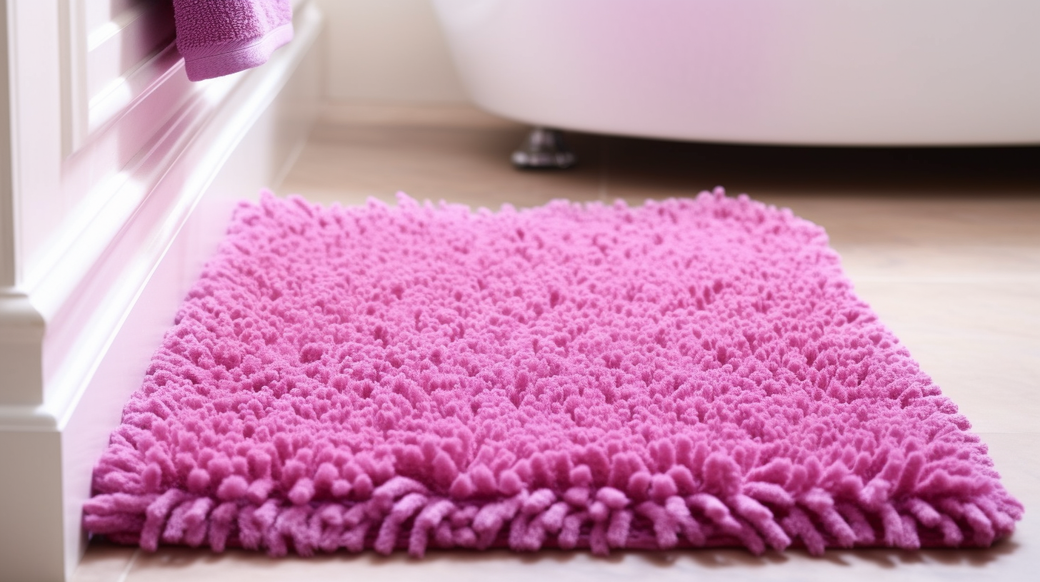 tapis de bain chenille rose